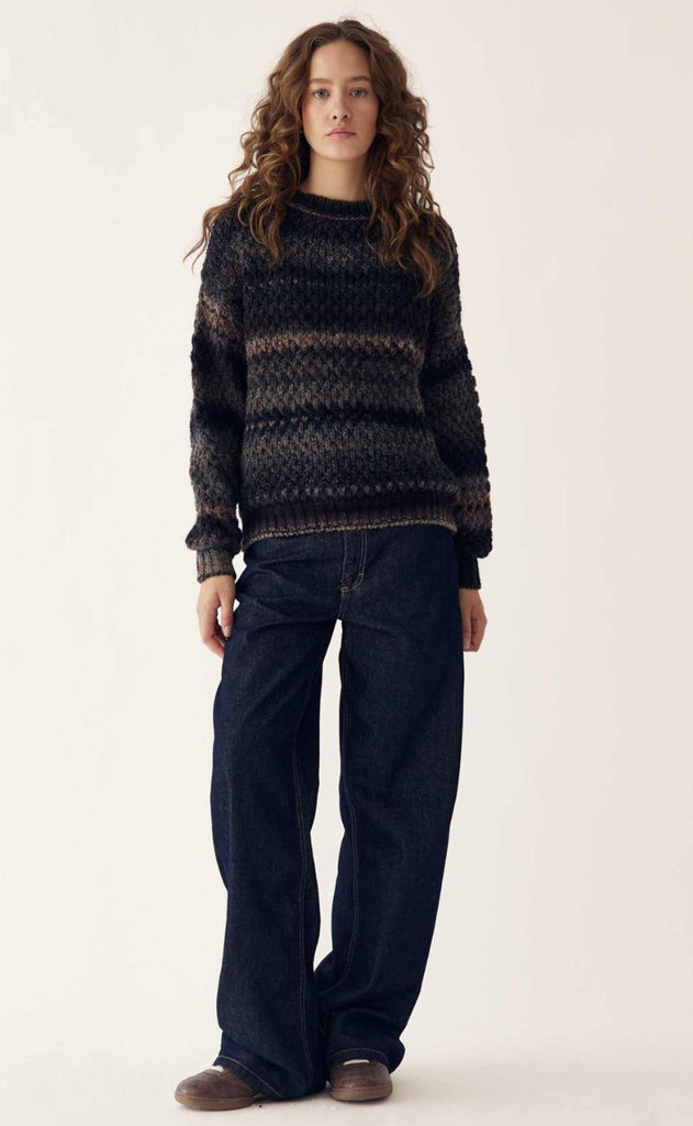 Noella Striktrøje - Gio Knit - Brown Grey Mix