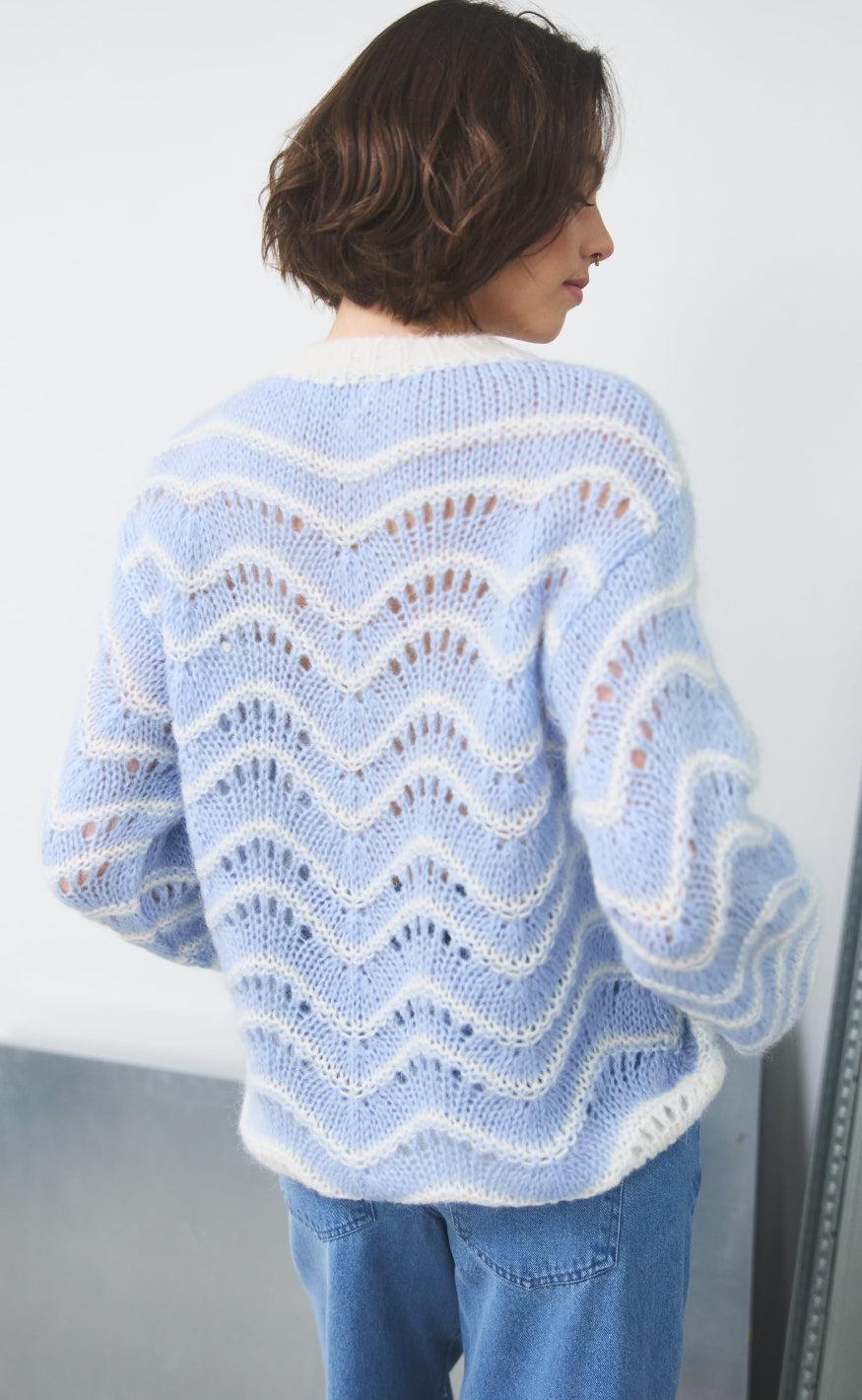Noella Striktrøje - Panama - Dusty Blue