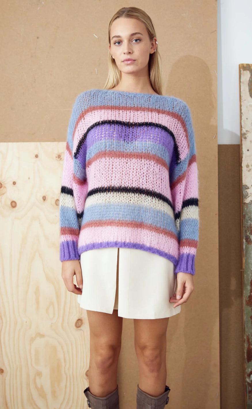 Noella Striktrøje - Rona - Mix Stripe