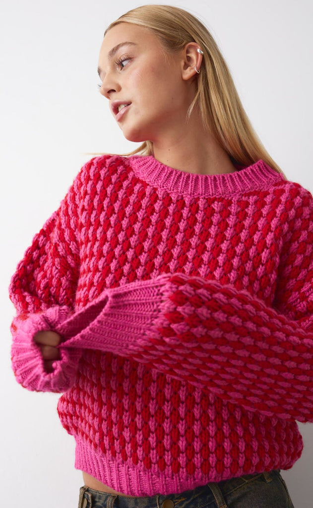 Noella Sweater - Gio - Pink Red Mix