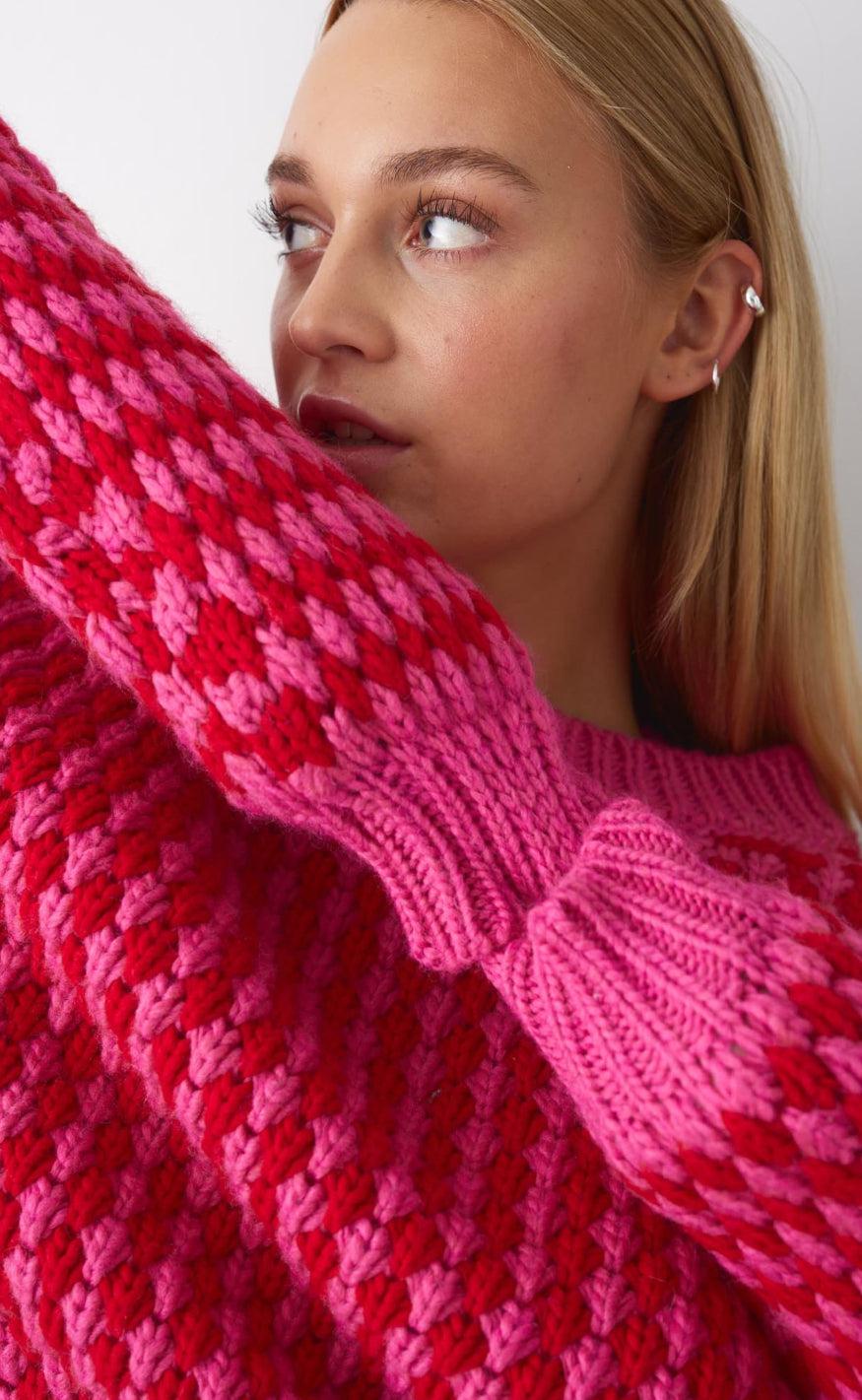 Noella Sweater - Gio - Pink Red Mix