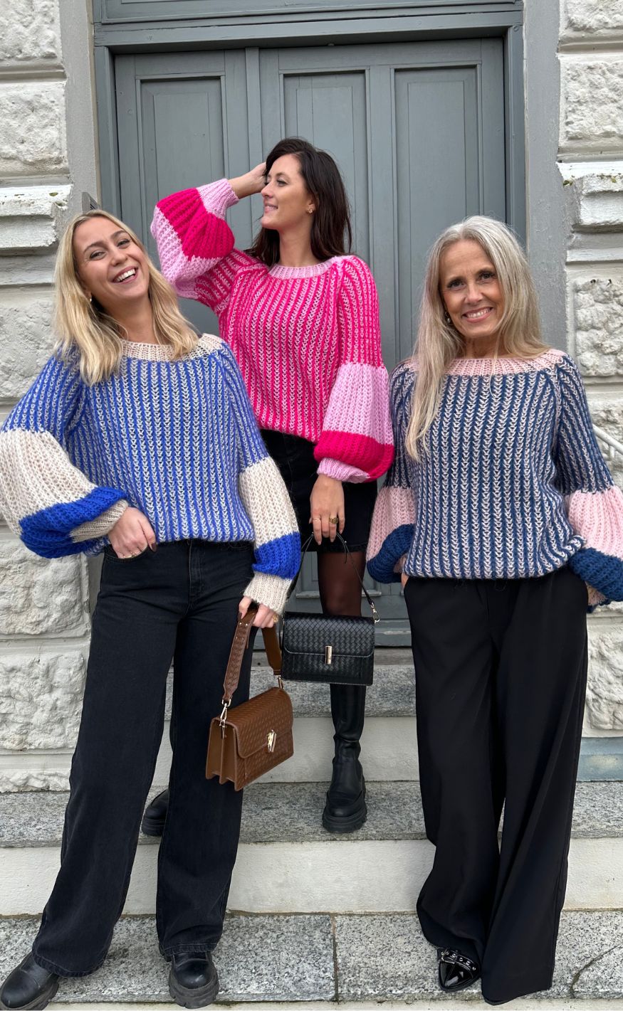 Noella Sweater - Liana - Rose/Navy