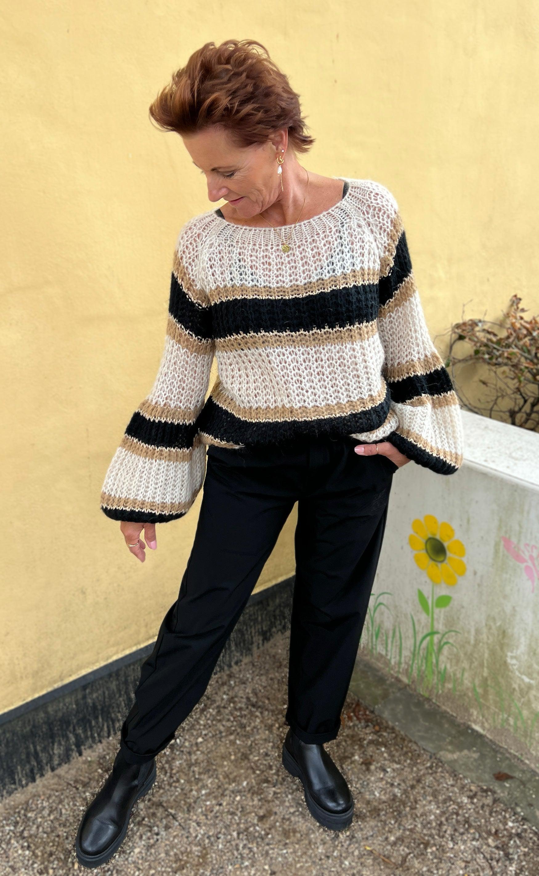 Noella Sweater - Pacific - Camel Mix