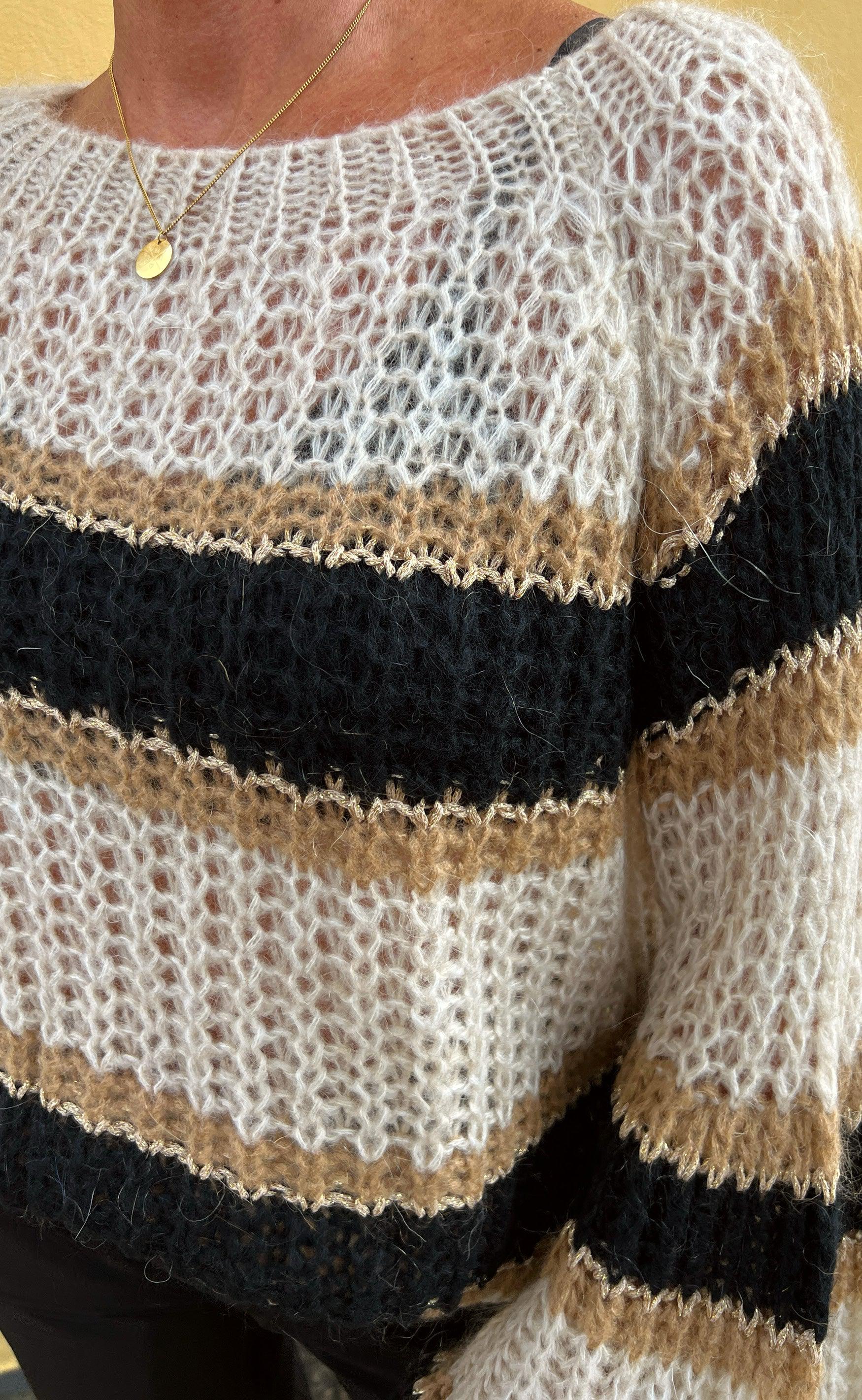 Noella Sweater - Pacific - Camel Mix