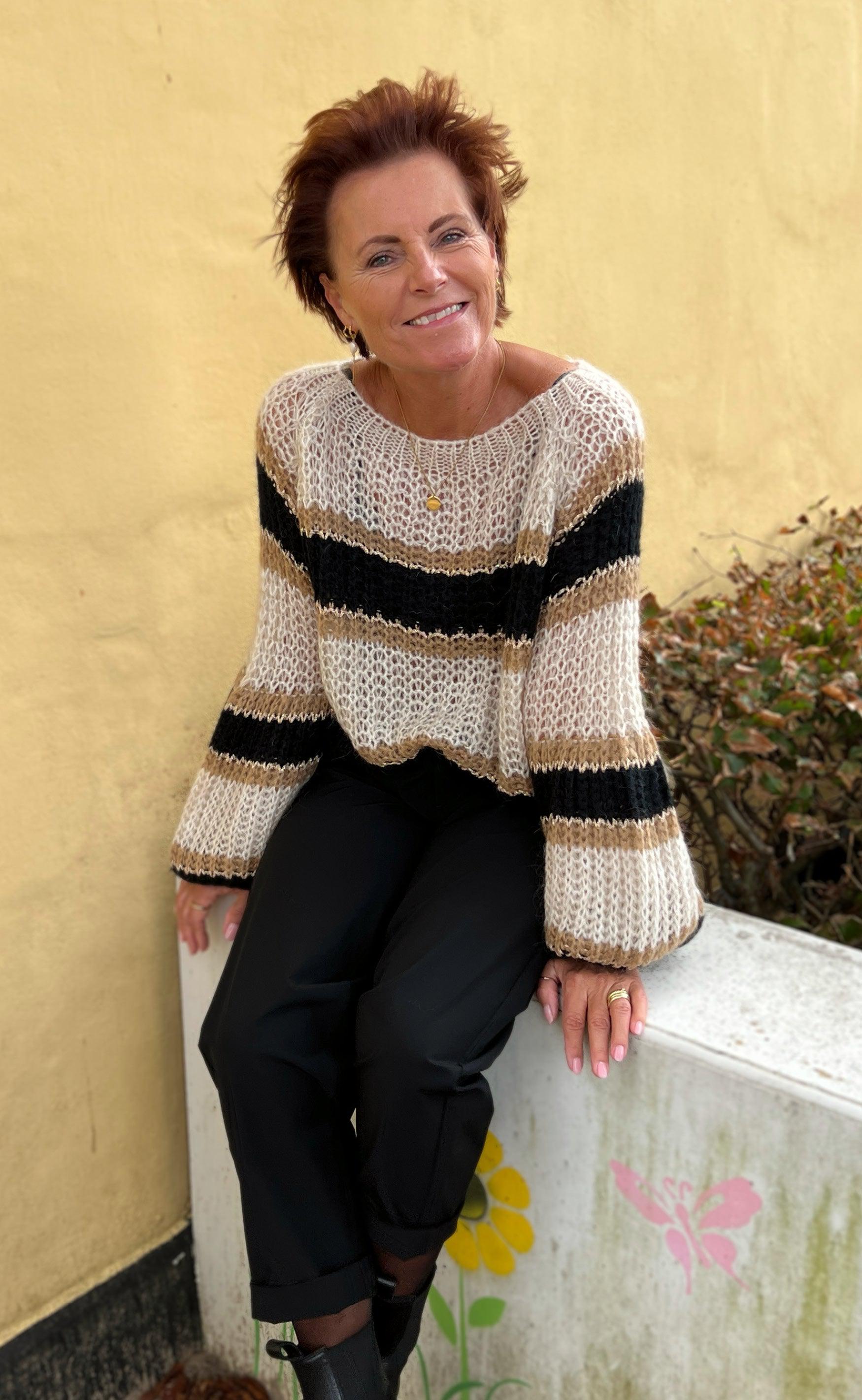 Noella Sweater - Pacific - Camel Mix
