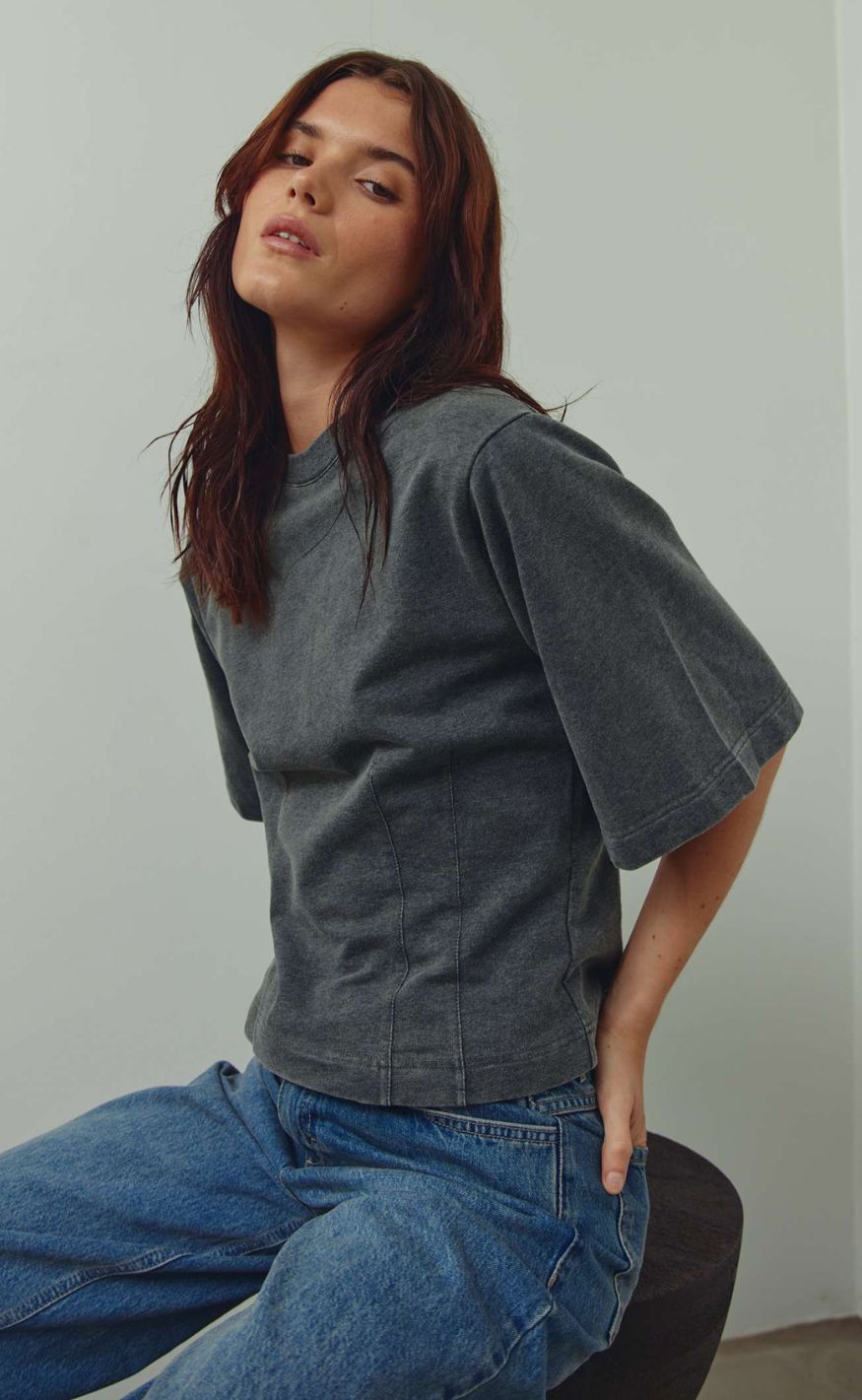 Noella T-shirt - Marigold - Grey Wash