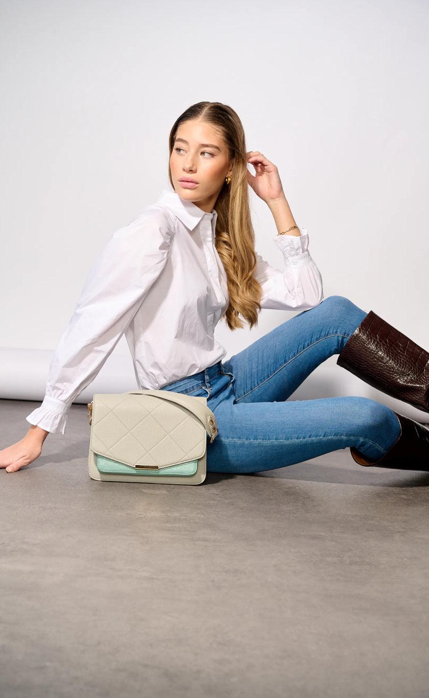 Noella Taske - Blanca Multi Compartment - Mint Lizard/Grey