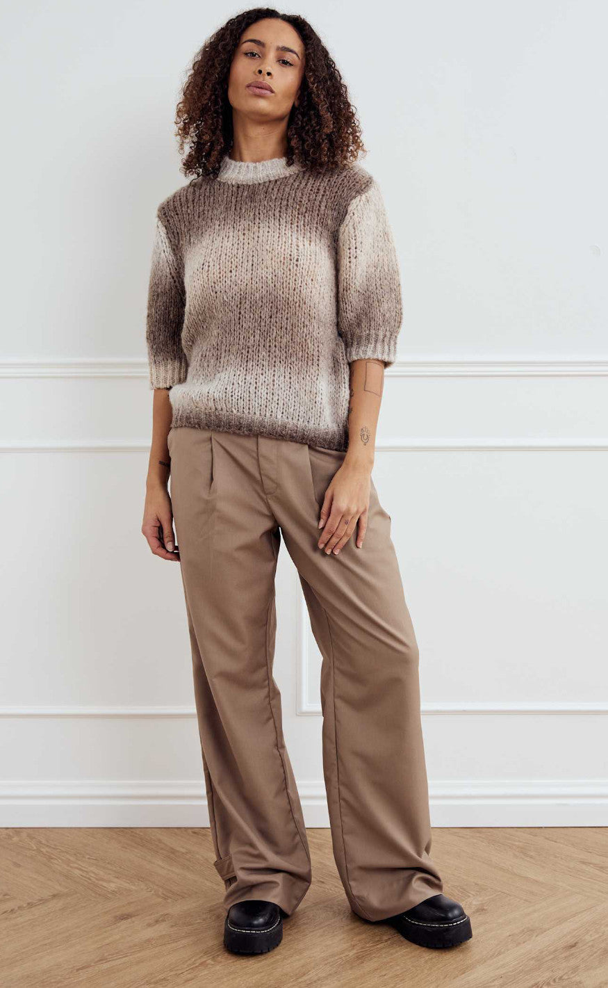 Noella Top - Leana - Beige Sand Combo