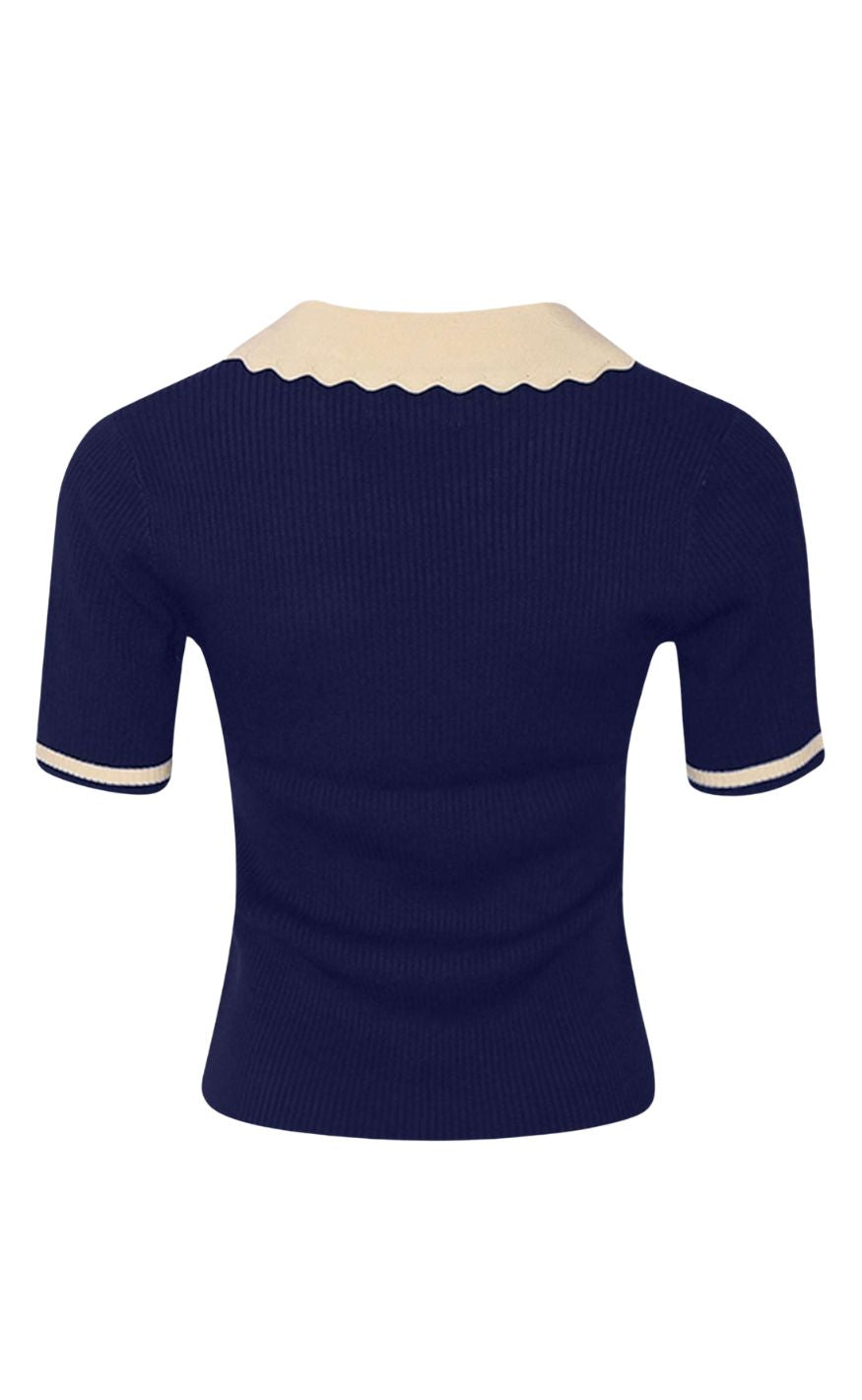Noella Top - Lilo Polo - Navy Sugar Combo