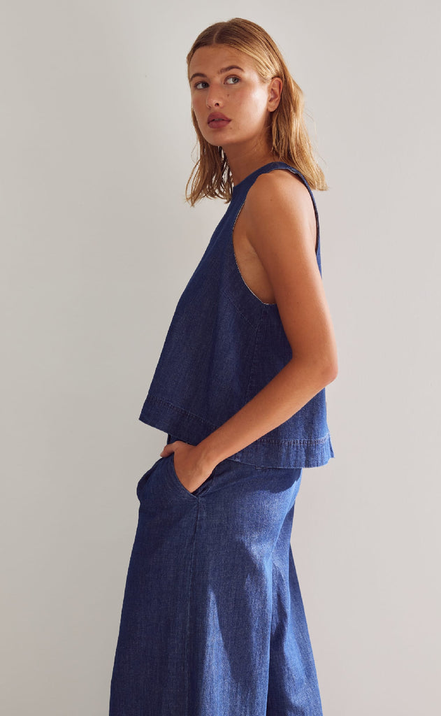 Noella Top - Lindsey - Medium Blue Wash