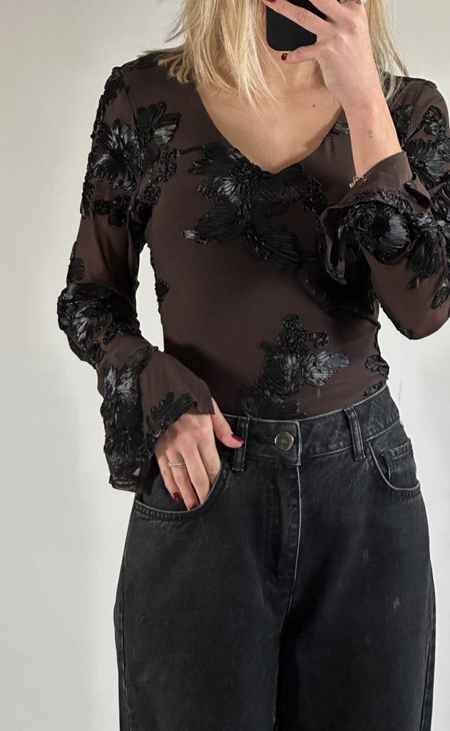 Noella Top - Lucille - Chocolate Black