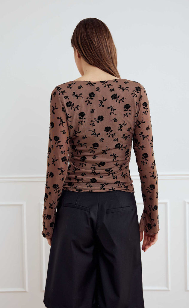 Noella Top - Lucille - Clarity Morel Print