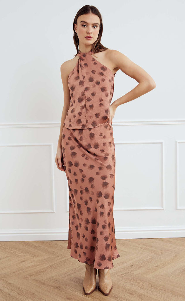 Noella Top - Lucinda - Cosette Rust Print