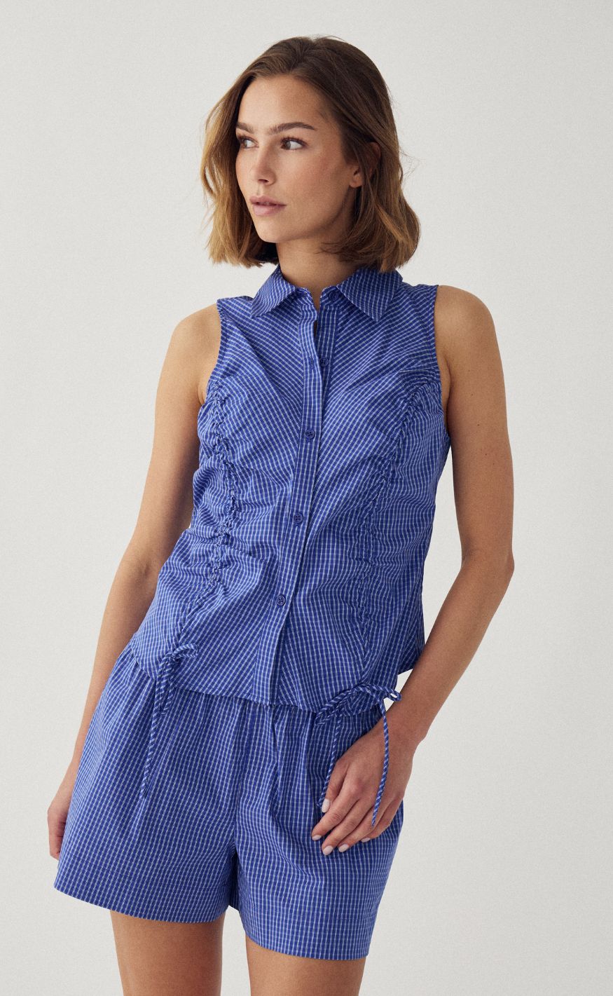 Noella Top - Micaiah - Davy Blue Check