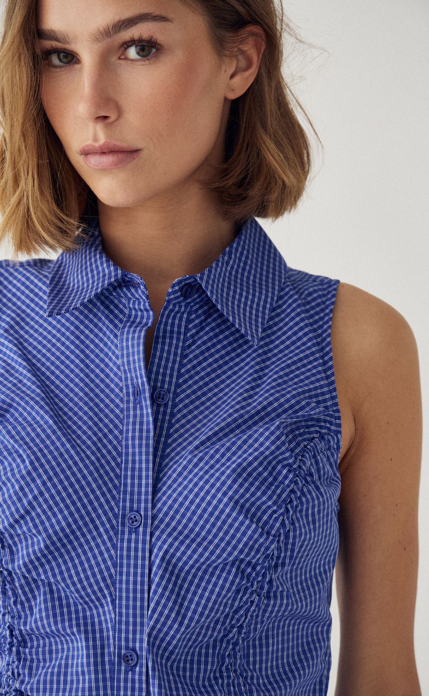 Noella Top - Micaiah - Davy Blue Check