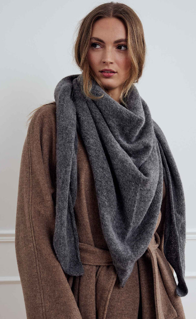 Noella Tørklæde - Loena - Dark Grey Melange