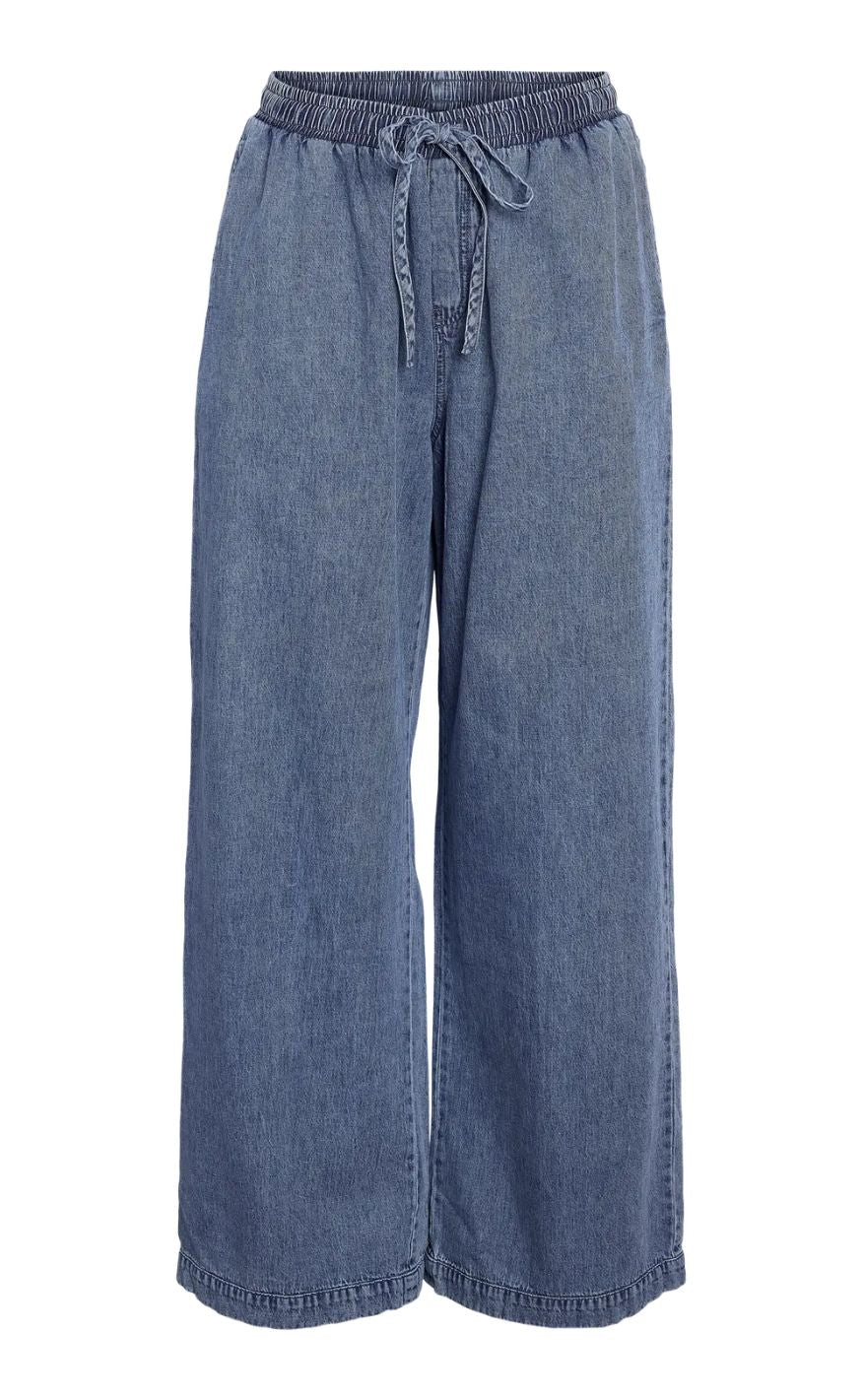 Noisy May Bukser - Enza MW Wide - Medium Blue Denim