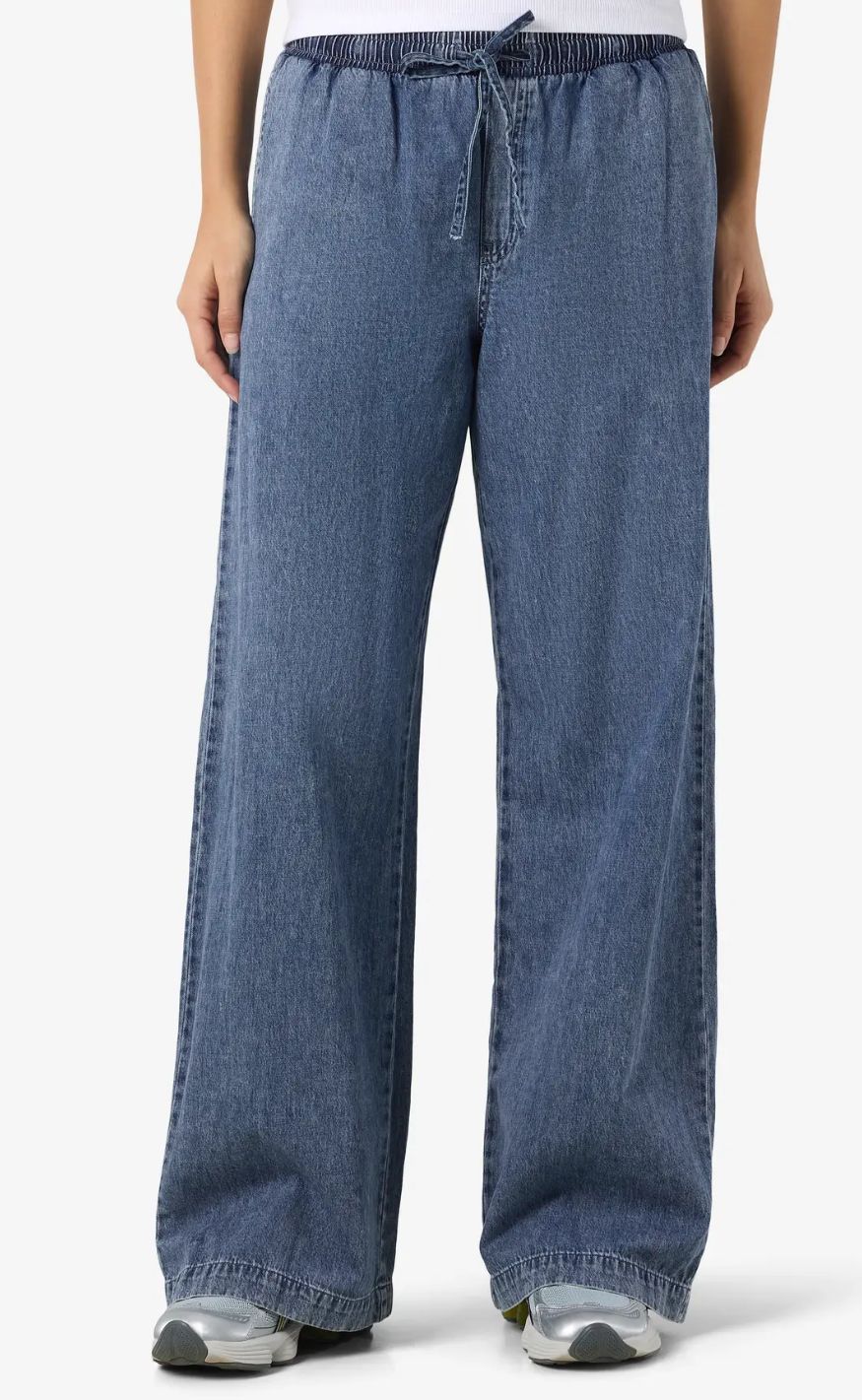 Noisy May Bukser - Enza MW Wide - Medium Blue Denim