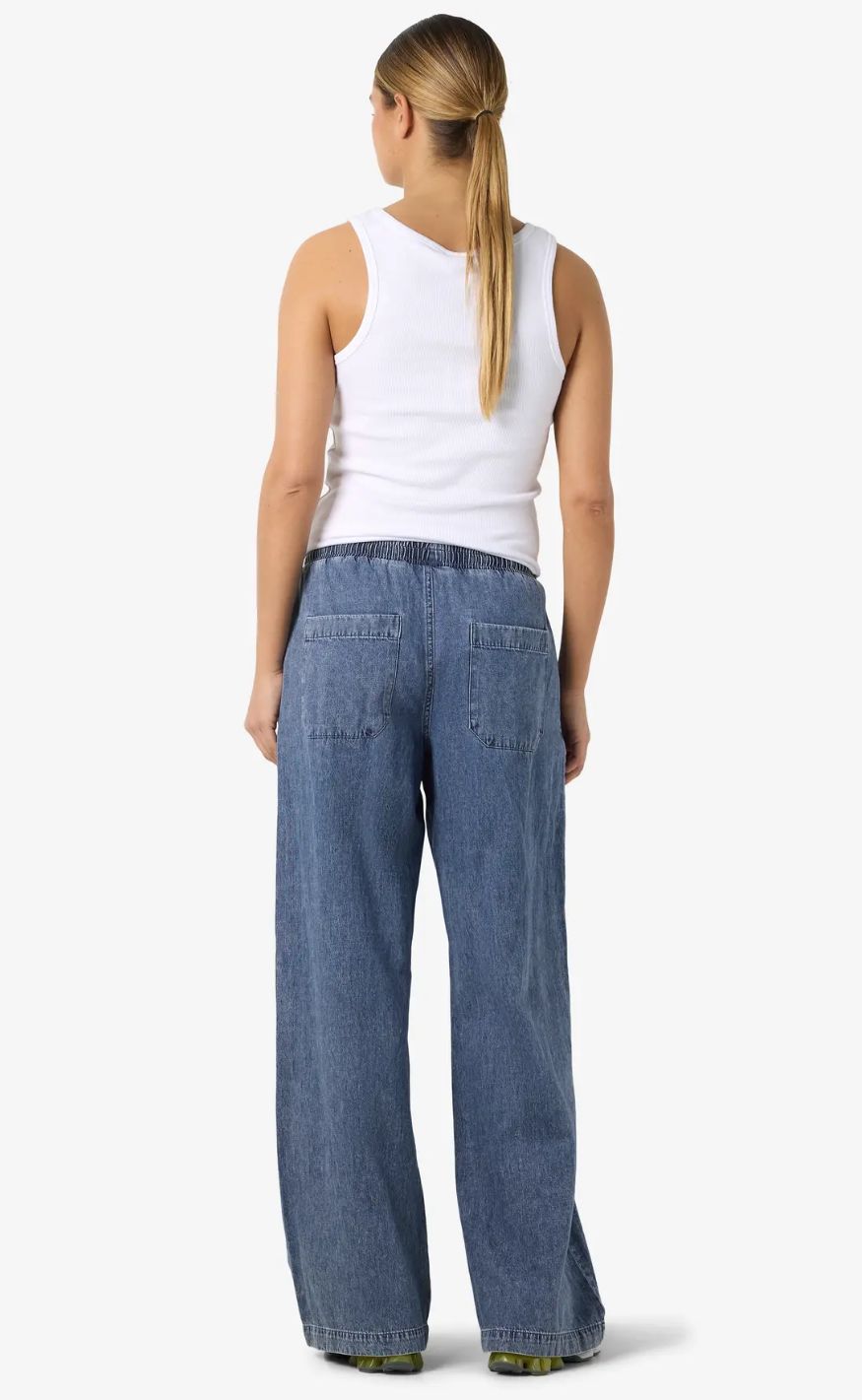 Noisy May Bukser - Enza MW Wide - Medium Blue Denim