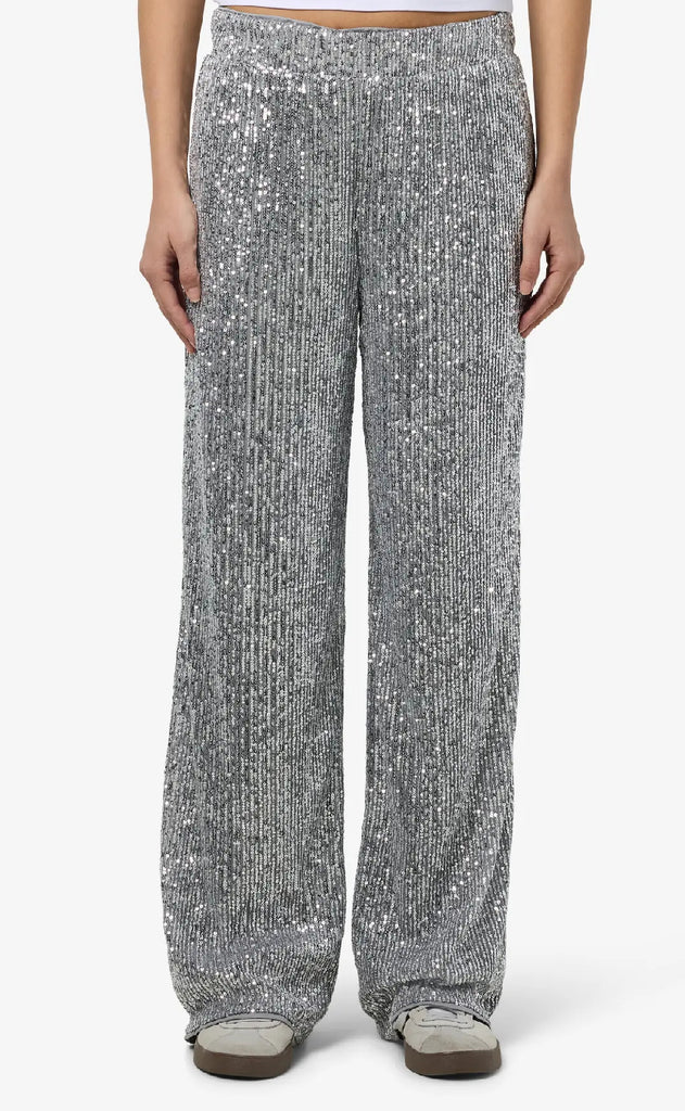 Noisy May Bukser - Scarlet Sequin Wide - Silver