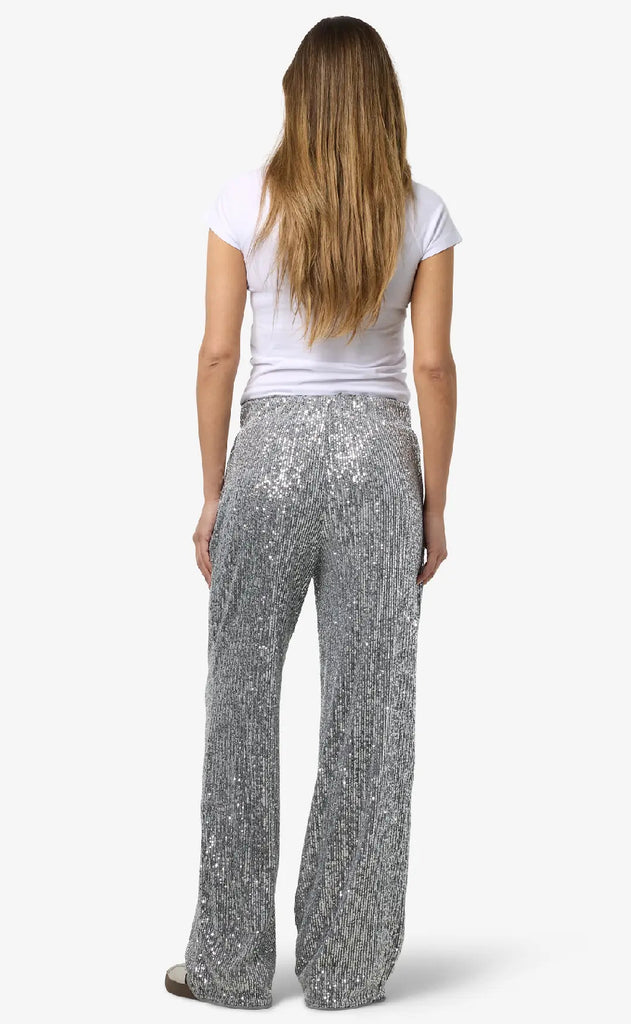 Noisy May Bukser - Scarlet Sequin Wide - Silver