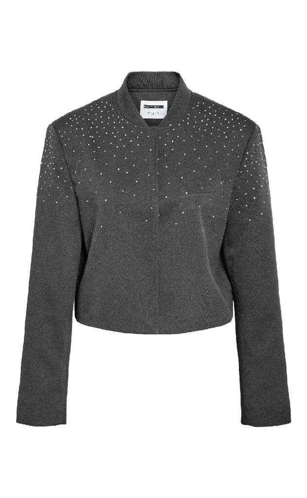 Noisy May Jakke - Ellie Rhinestone - Dark Grey Melange
