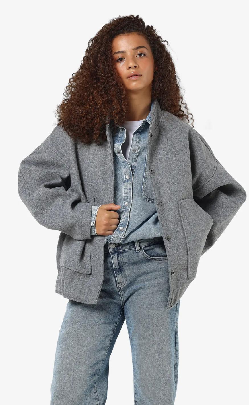 Noisy May Jakke - Halston - Light Grey Melange