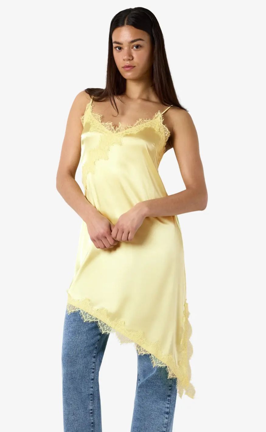 Noisy May Kjole - Sofie Satin Lace - French Vanilla