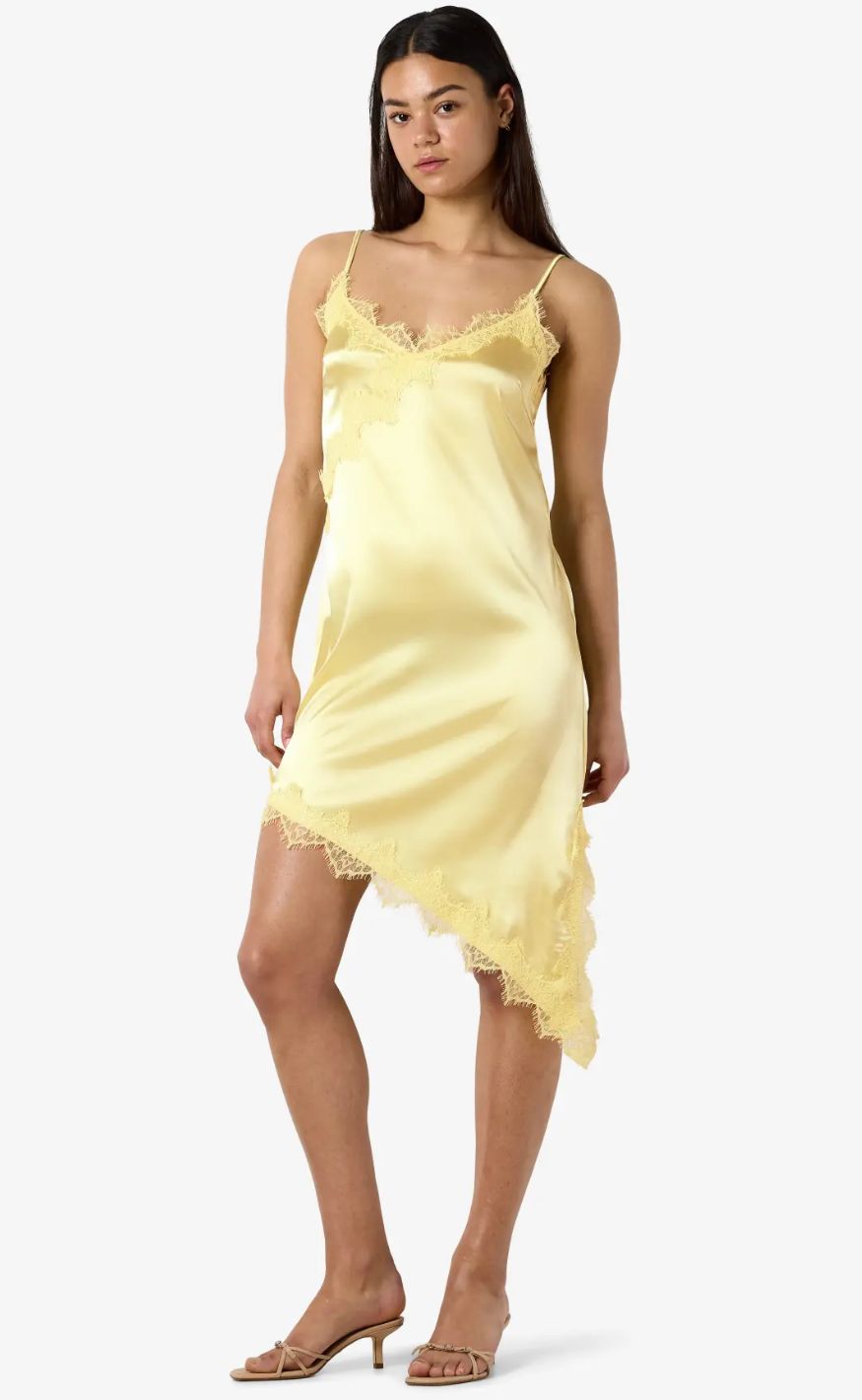 Noisy May Kjole - Sofie Satin Lace - French Vanilla