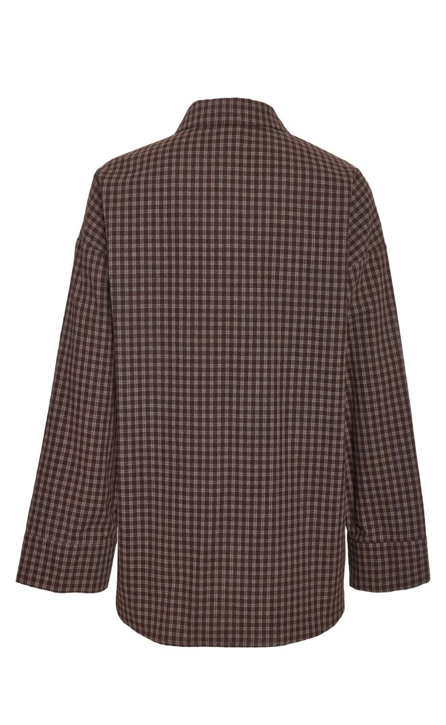 Noisy May Skjorte - Hailey Zoe - Chocolate Brown / Birch