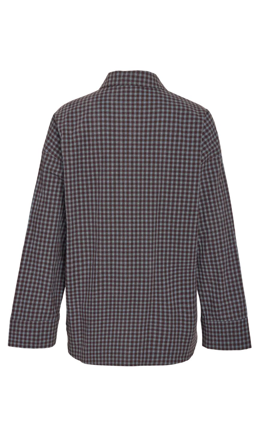 Noisy May Skjorte - Hailey Zoe - Chocolate Brown / Blue Checks