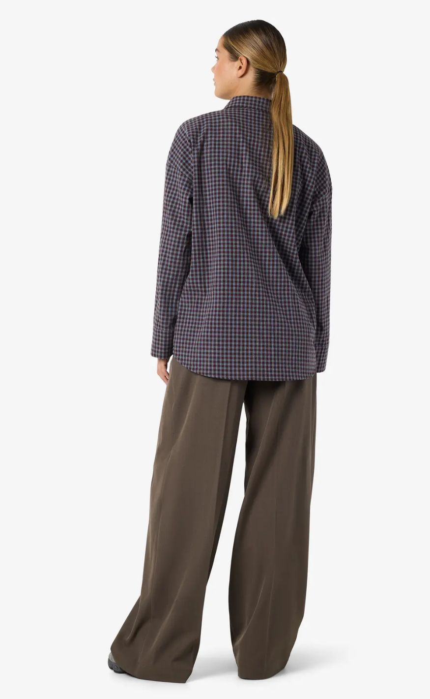Noisy May Skjorte - Hailey Zoe - Chocolate Brown / Blue Checks