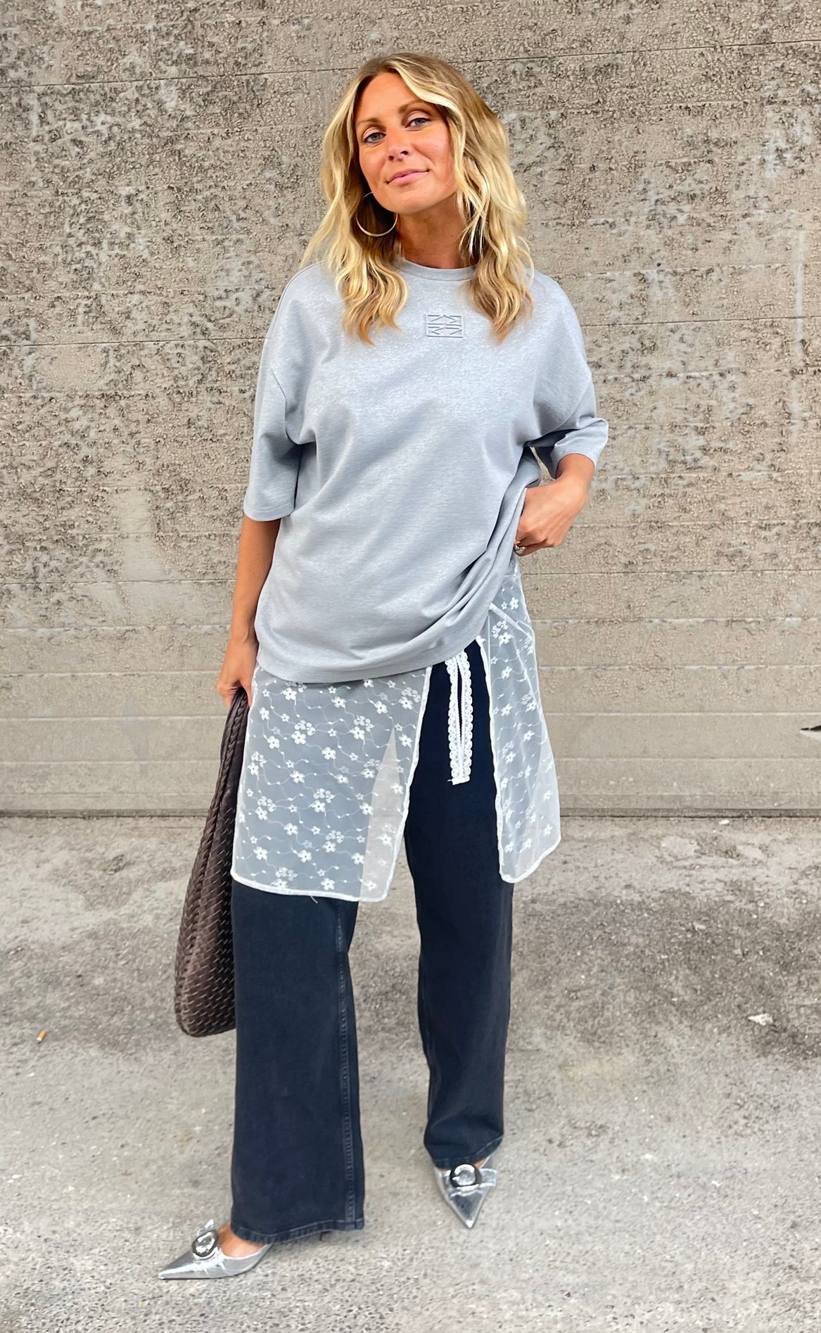 Noisy May T-shirt - Nadine - Light Grey Melange