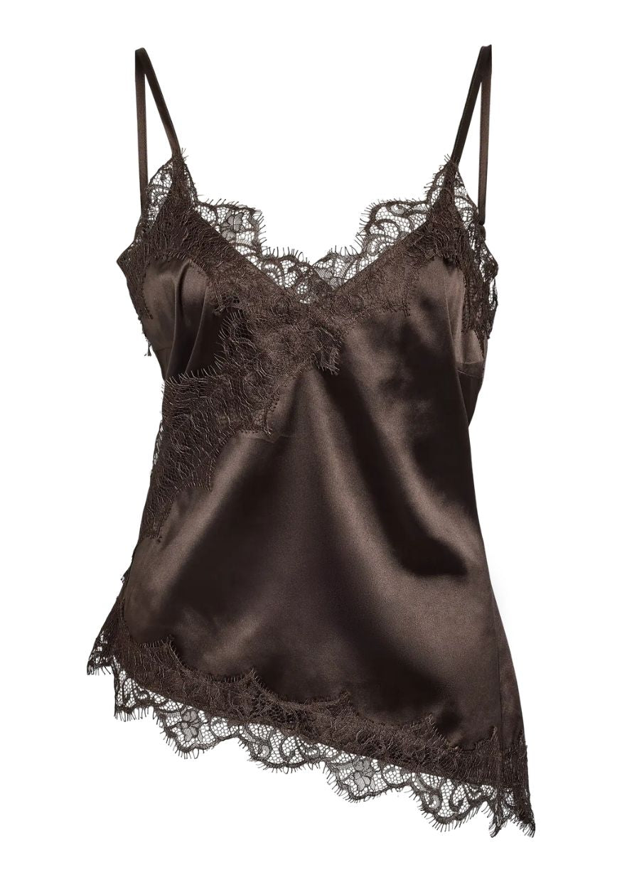 Noisy May Top - Sofie Satin - Chocolate Brown