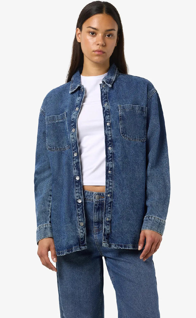 Nosiy May Jakke - Alva L/S - Medium Blue Denim