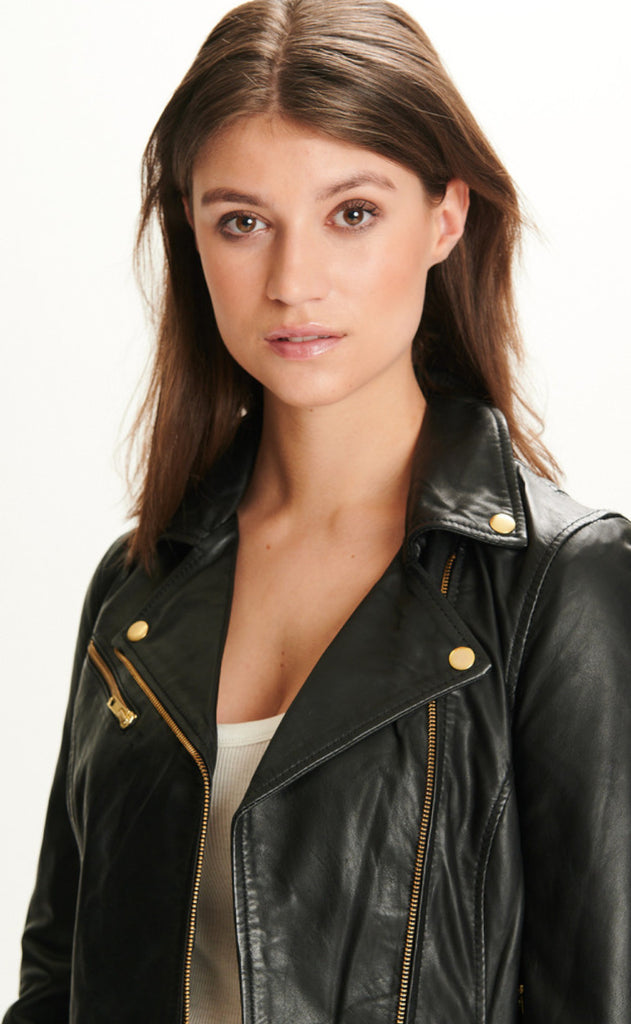 Notyz Jakke - Biker - Black w. Gold acc.