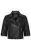 Notyz Jakke - Cropped Jacket - Black w. Shiny Silver acc.