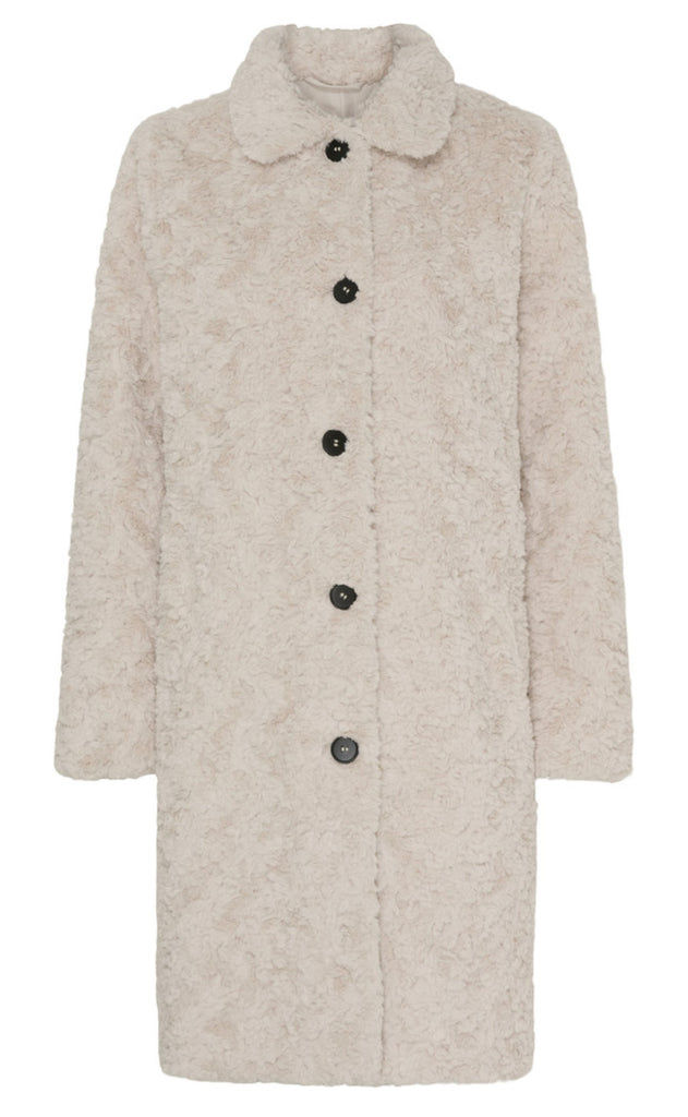 Notyz Jakke - Fake Fur - Beige