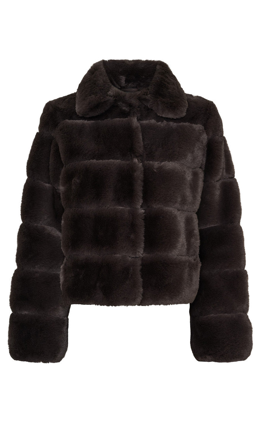 Notyz Jakke - Fake Fur - Chocolate