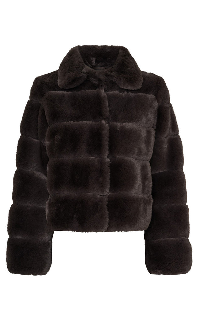 Notyz Jakke - Fake Fur - Chocolate