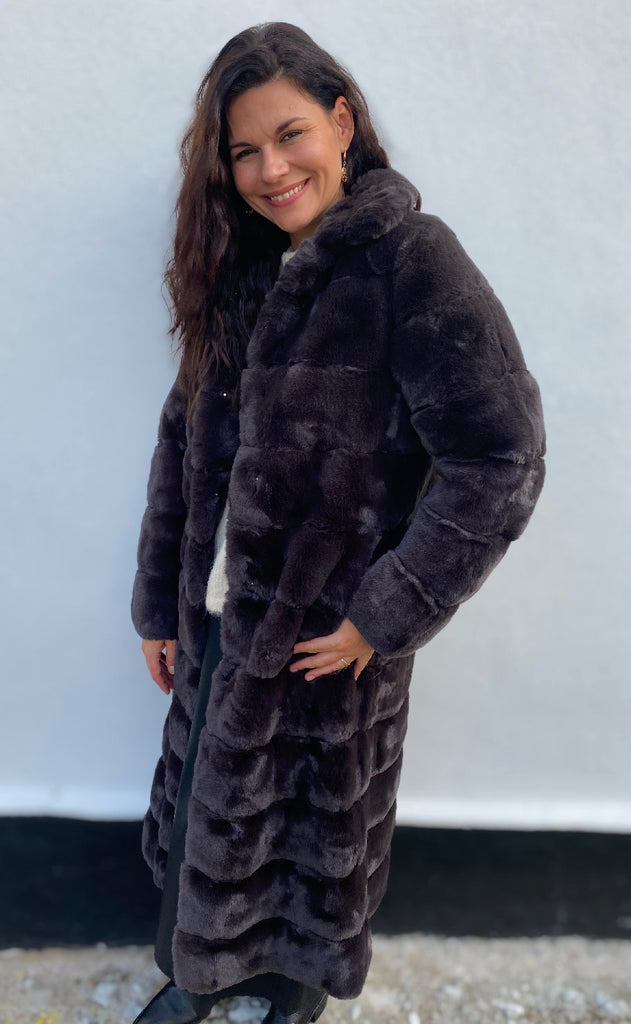 Notyz Jakke - Fake Fur Long - Chocolate