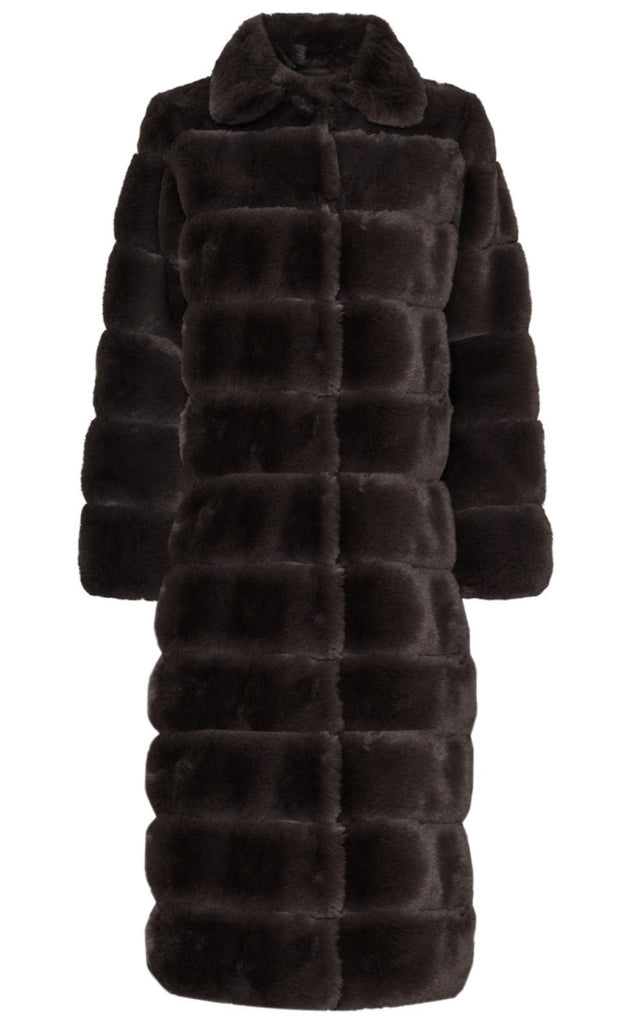 Notyz Jakke - Fake Fur Long - Chocolate