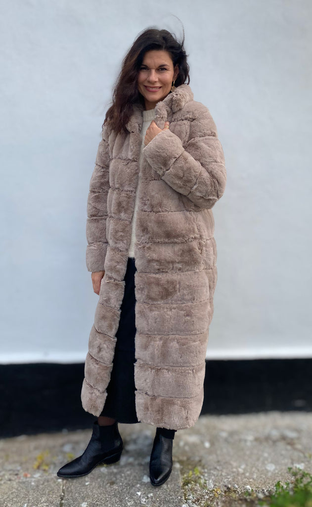 Notyz Jakke - Fake Fur Long - Sand