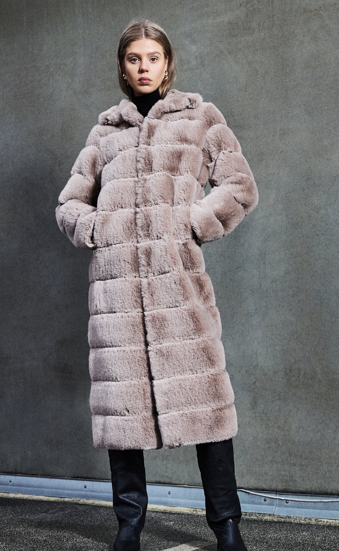 Notyz Jakke - Fake Fur Long - Sand