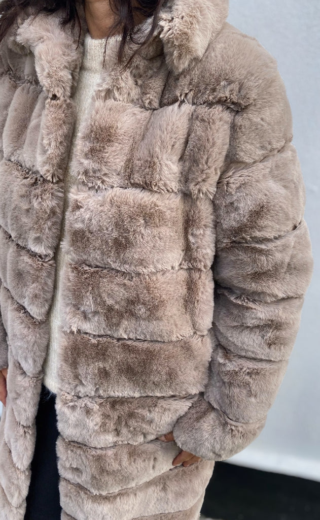 Notyz Jakke - Fake Fur Long - Sand