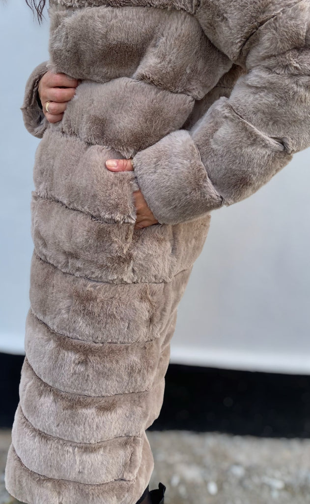 Notyz Jakke - Fake Fur Long - Sand