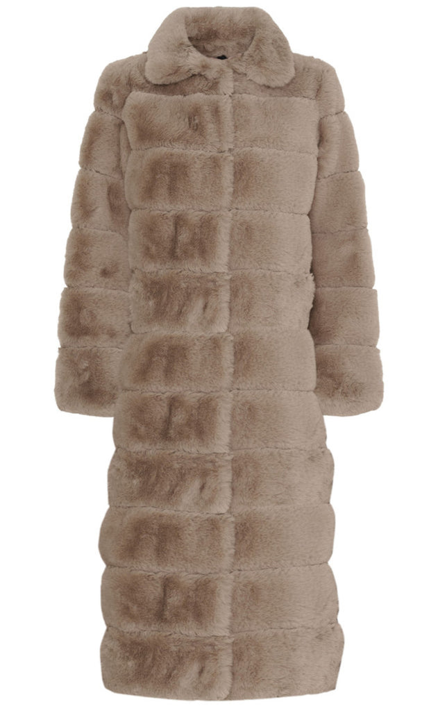 Notyz Jakke - Fake Fur Long - Sand