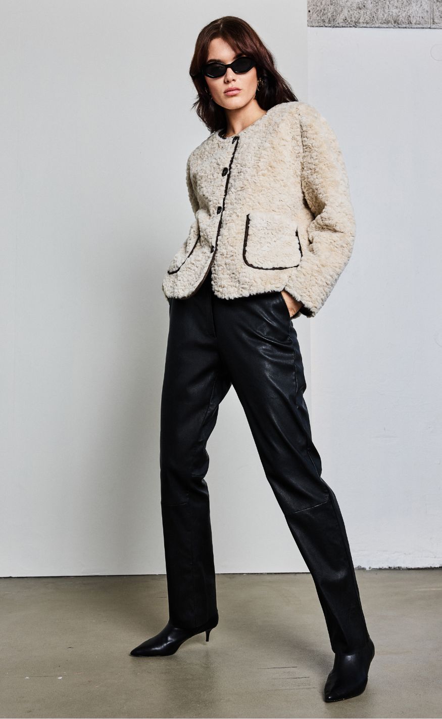 Notyz Jakke - Faux Fur Bonded - Beige