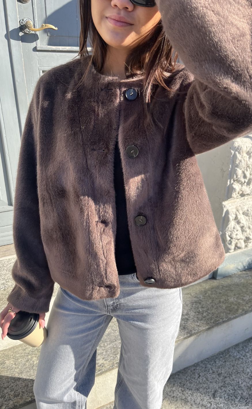 Notyz Jakke - Faux Fur - Dark Brown