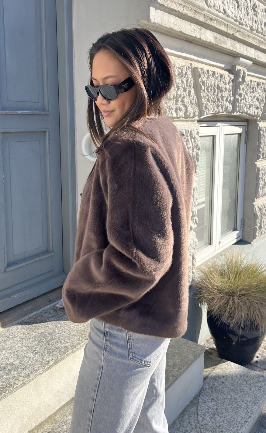 Notyz Jakke - Faux Fur - Dark Brown